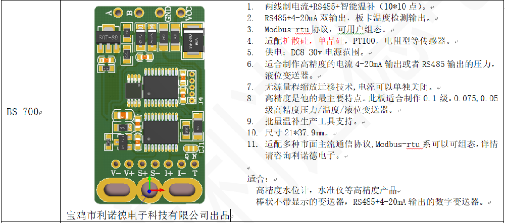 BS-700型4-20mA+RS485智能溫補(bǔ)板卡校準(zhǔn)說(shuō)明書